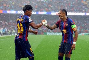 火力全开！巴萨众将集体爆发：拉菲尼亚8球1助 亚马尔5球2助 费尔明4球2助