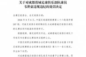 韦世豪禁赛3场、河南赛区被警告，中足联纪律准则早有明文