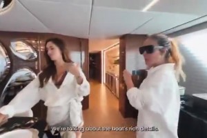 有钱人太奢华了！内马尔老婆带你参观价值2300万美元的游艇