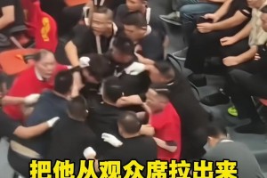 故意的吧杨瀚森竟被自家球迷拿球砸！闹事者被保安迅速拉走